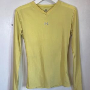 Womens yellow Under Armer workout shirt